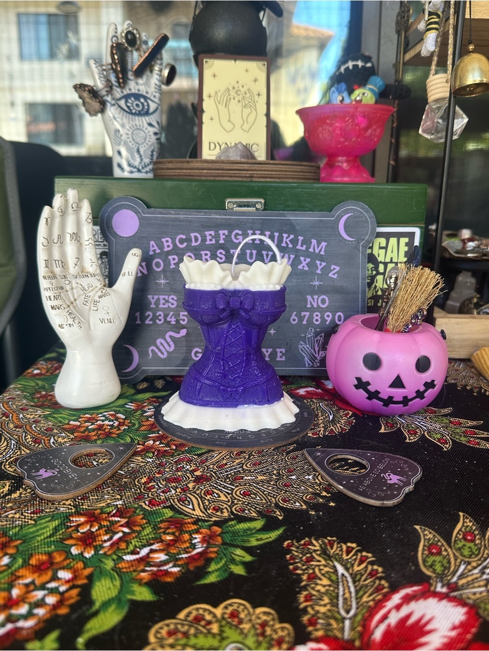 Victorian Corset Candle – Handmade Gothic Bust Candle | Purple & Ivory